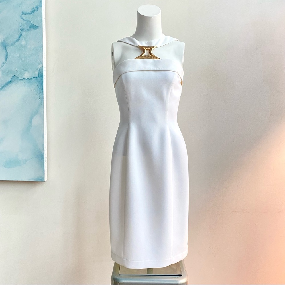 THIERRY MUGLER Iconic Vintage White Bandeau Sheath Dress - Picture 7 of 12